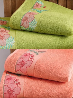 GIFT MALL Aloha %100 Pamuk Banyo Havlusu Seti - 2 Banyo ,2 El&Yüz Premium Havlu Seti