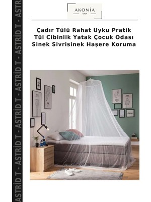 Çadır Tülü Rahat Uyku Pratik Tül Cibinlik Yatak Çocuk Odası Sinek Sivrisinek Haşere Koruma