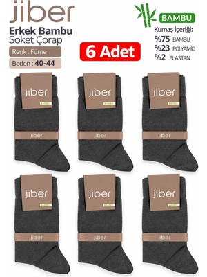 Jiber Erkek Likralı Bambu Uzun Soket Çorap Ç5500 - 6 Adet
