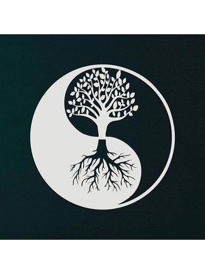 Tr Metal Duvar Sanatı, Beyaz Hayat Ağacı Duvar Sanatı, Metal Yin Yang Dekoru, Metal Duvar Dekoru