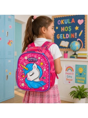 Tr Kız Çocuk Unicorn Desenli Okul Sırt Çantası 27X37 cm