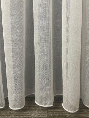 Tr Cortibo Foldet Keten Tül Perde Ekru (Pilesiz), 200 x 190