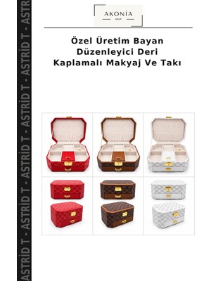 Özel Üretim Bayan Düzenleyici Deri Kaplamalı Makyaj ve Takı