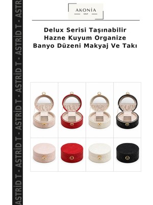 Delux Serisi Taşınabilir Hazne Kuyum Organize Banyo Düzeni Makyaj ve Takı