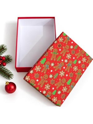 Tr Yılbaşı Hediye Kutusu – 32X23X9 cm Noel Temalı Kapaklı Hediye Kutusu | Dayanıklı Karton,