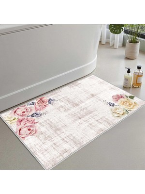 Tr 2'li Set Banyo Paspası, Yumuşak Banyo Halısı, Kaymaz Dot Tabanlı, Su Emici, Makinede Yıkana