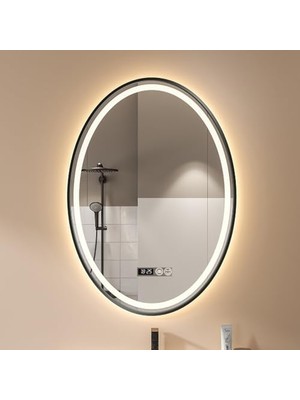 Tr Işıklı LED Banyo Aynası, Alüminyum Çerçeveli Akıllı Banyo Aynası, Üç Renkli Kısılab