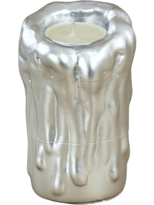 Tr Gümüş Mumluk Şamdan Tealight Mum Uyumlu Büyük Erimiş Mum Model 8682874833131