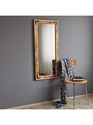 Tr Doğal Ahşap Dekoratif Duvar Salon Ofis Boy Ayna 50X110ES