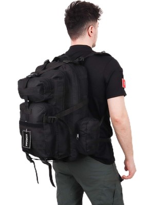 Tr Siyah 42 Lt Taktik Outdoor Sırt Çantası,molle Sistemli, Suya Dayanıklı, Çok Gözlü, Outdoo