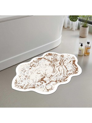 Tr 2'li Set Banyo Paspası, Yumuşak Banyo Halısı, Kaymaz Dot Tabanlı, Su Emici, Makinede Yıkana