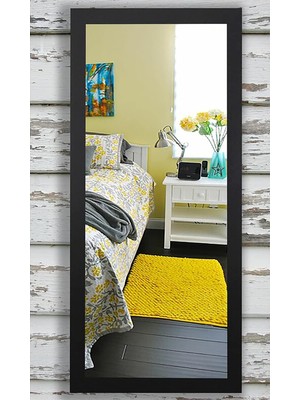 Tr Dfn Wood Mdf Dikdörtgen Siyah Duvar Salon Boy Aynası 120X50 cm