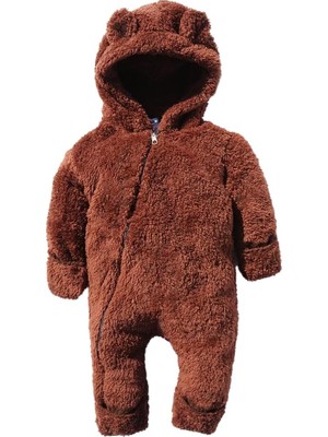 Tr Kız Erkek Bebek ve Çocuk Peluş Pofuduk Patikli Tulum