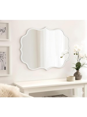 Tr 60X80 Duvar Dekor Aynası/duvar Aynası/konsol Aynası/estetik Ayna Beyaz 60 x 80