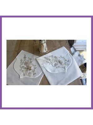 Bezos Fransız Güpürlü Zarf Bohça Nişan Söz Saten Bohça Lüks 3 Boyutlu Çeyizlik Bohça 50X50 cm 1 Adet Bzoshb