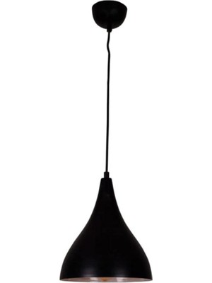 Tr Rsylight Retro Metal Sarkıt Avize Rustik Tekli Sarkıt Siyah Içi Beyaz Siyah Içi Beyaz RT2033