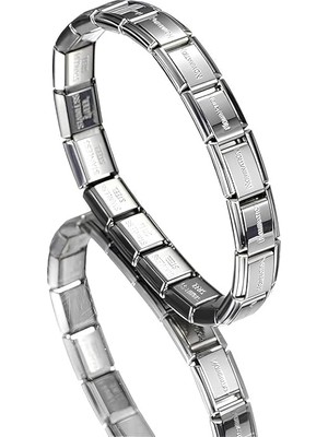 Tr ® Erkek Bileklik Paslanmaz Çelik Italyan Charm Kişiselleştirilebilir Unisex Kadın Bileklik