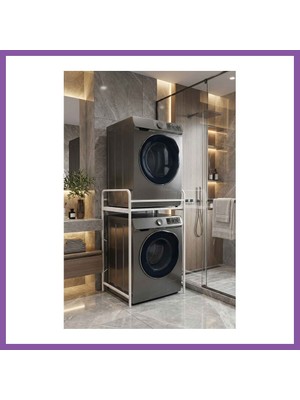 Bezos Çamaşır Makinesi Rafı Metal Beyaz 66 cm Bzoshb