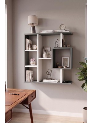 Tr Enda Home Yegane Duvar Rafı, Duvar Kitaplığı, Dekoratif Kitaplık, Modern Kitaplık, Zeminde
