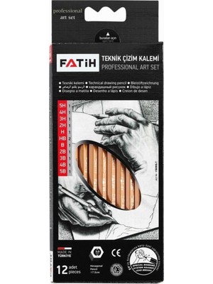 Tr Teknik Çizim Kalemi Profesyonel Set, 12 Parça, Kurşun Kalem