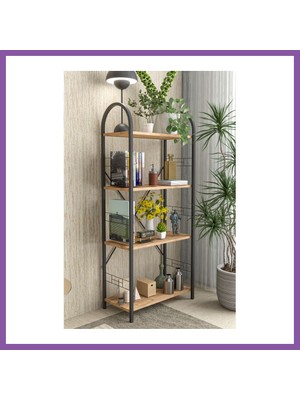 Bezos Metal Kitaplık Kahverengi 150 cm Bzoshb