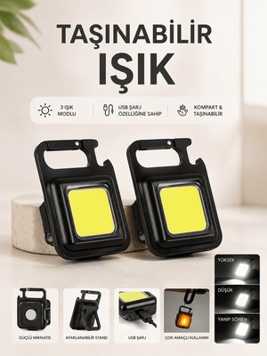 Hace Bazaar Taşınabilir Işık 3 Işık Modlu USB Şarj Özeeliğine Sahip