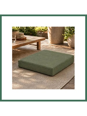 Bezos Kare Blok Minder · 50 × 50 × 7 cm | Haki | Dış Mekân Bss