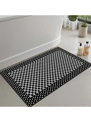 aklow akyoleticaret Yumuşak Banyo Halısı Banyo Paspası, Kaymaz Dot Tabanlı, Su Emici, Makinede Yıkanabilir - 80 x 150 cm