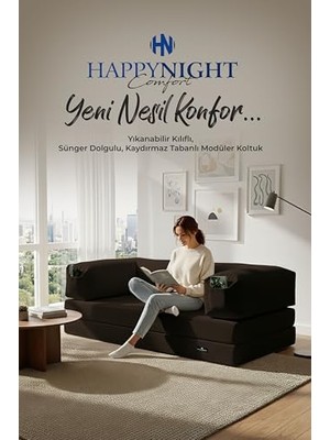 Kazan Hobi Happynight Comfort Sofya Aktivite Koltuğu, Oyun Koltuğu, Sünger Koltuk, Sinema Koltuğu (Kahverengi)