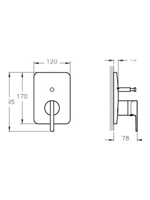 Kazan Hobi Suit U A42286 Ankastre Lavabo Bataryası, Sıva Üstü, Krom