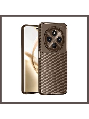 Bezos Tecno Spark 30C Uyumlu Kılıf Auto Focus Karbon Kapak - Kahverengi ECO123