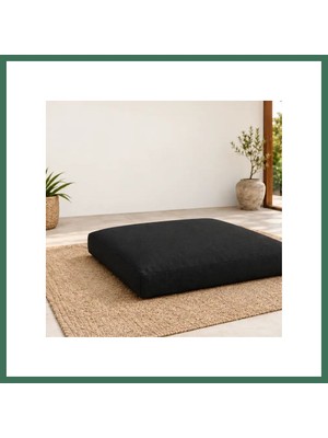Bezos Düz Kare Yer Minderi · 60 × 60 × 8 cm | Siyah | Iç Mekân Bss