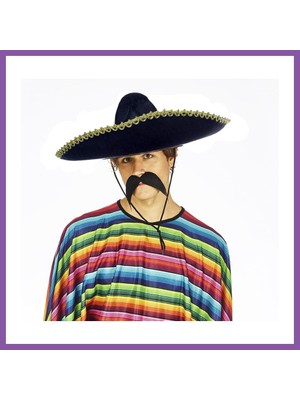 Bezos Sombrero Meksika Şapkası Mariachi Altın Şeritli Yetişkin Boy Bzoshb