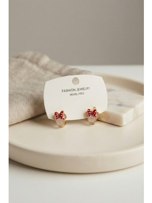 Pirinç Gold Renk Fiyonklu Model Çocuk Küpe TJ-BKP12200 Midastech