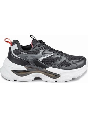 Jump 29891 Siyah Kadın Sneaker Spor Ayakkabı Suni Deri Tekstil