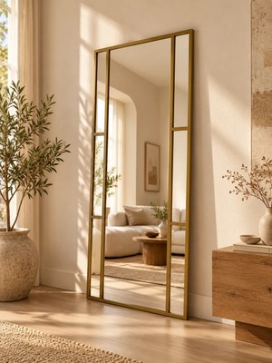 Ersan Dizayn Gold Çerçeveli Metal Dekoratif Ayna 80x180
