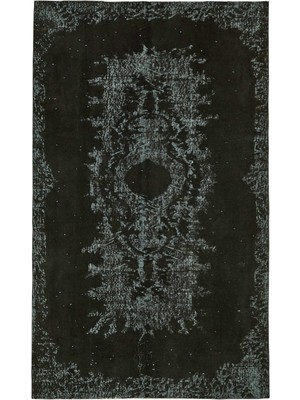 Hali.Net Gri Halı Siyah Soyut Desenli El Dokuma Salon Halısı Modern Vintage Stil Bordürlü
