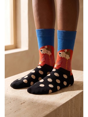 Bony Socks Unisex Dog Art Pamuklu Çok Renkli Soket Çorap