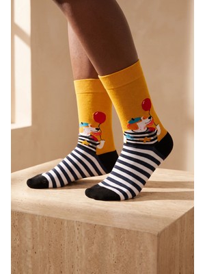 Bony Socks Unisex Baloon Art Pamuklu Çok Renkli Soket Çorap