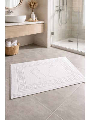 Bella Home Ayak Izi Desenli Otel Havlusu | 1 Adet | 50X70 cm | Yumuşak ve Dayanıklı