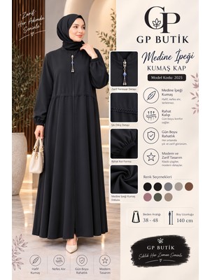 Gp Butik Dantelli Medine Ipeği Kadın Kap