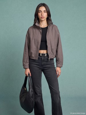 Dilvin 60828 Dik Yaka Bomber Ceket