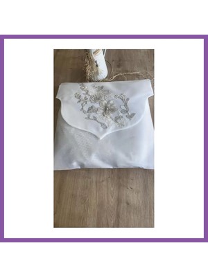 Bezos Fransız Güpürlü Zarf Bohça Nişan Söz Saten Bohça Lüks 3 Boyutlu Çeyizlik Bohça 50X50 cm 1 Adet Bzoshb