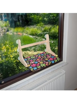 Rafta Güçlü Vantuzlu Kedi Cam Yatağı, Pencere Önü Dinlenme