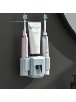Rafta Otomatik Diş Fırçası ve Diş Macunu Tutucu, Duvara Monte Banyo Aksesuarı