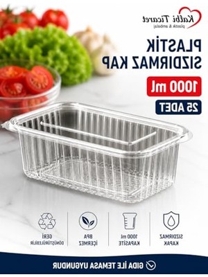 Rafta 1000 gr Kapasiteli 25 Adet Plastik Saklama Kabı, Sızdırmaz ve Kullan At