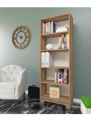 Rafta 170X60X20 cm Atlantikçam Renkli 5 Raflı Modern Kitaplık