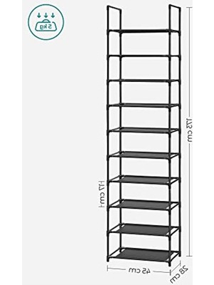 Rafta Ayakkabı Racks, 45X28X173 cm Boyutlarında, Metal Yapı