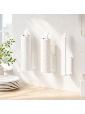 Rafta Beyaz Lamalı Paslanmaz Çelik Havlu Askısı, Modern Banyo Aksesuarı