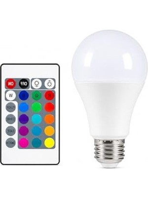 Rafta Uzaktan Kumandalı Rgb LED Ampul, 9W E27, Renk Değiştiren